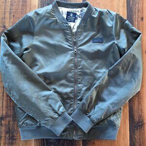 Volcom True To This Women's Bomber Jacket Olive Green Size Small